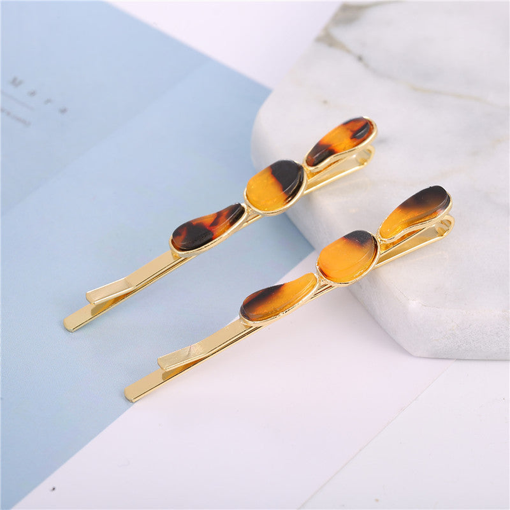 Beau - Geometric Cabochon Side Barrette Collection - WaveGold variant