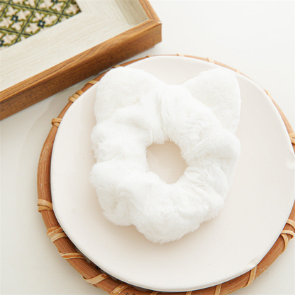 Gifty - Plush Cat Ear Scrunchie - White variant