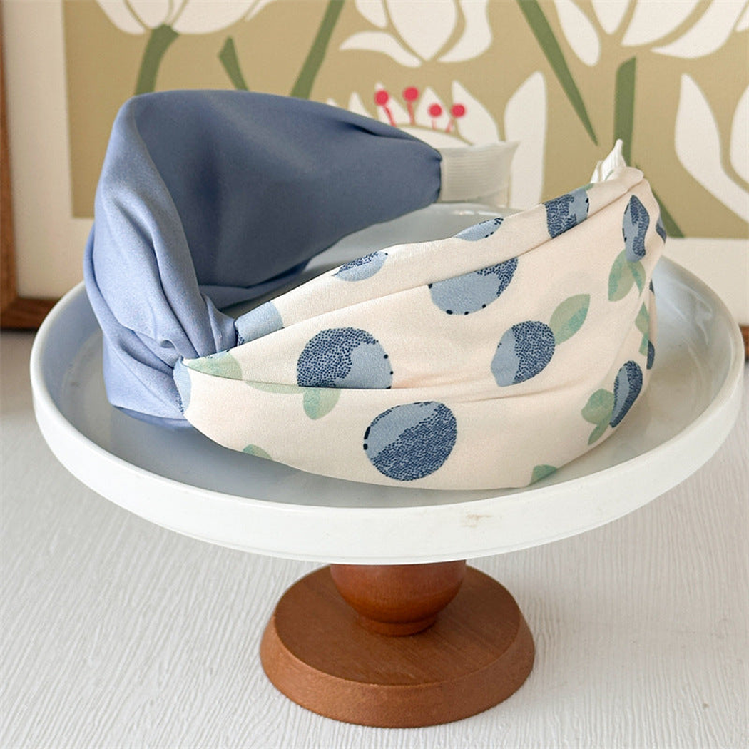Blue Gifty - Fruit Print Knotted Wide Headband single variant view