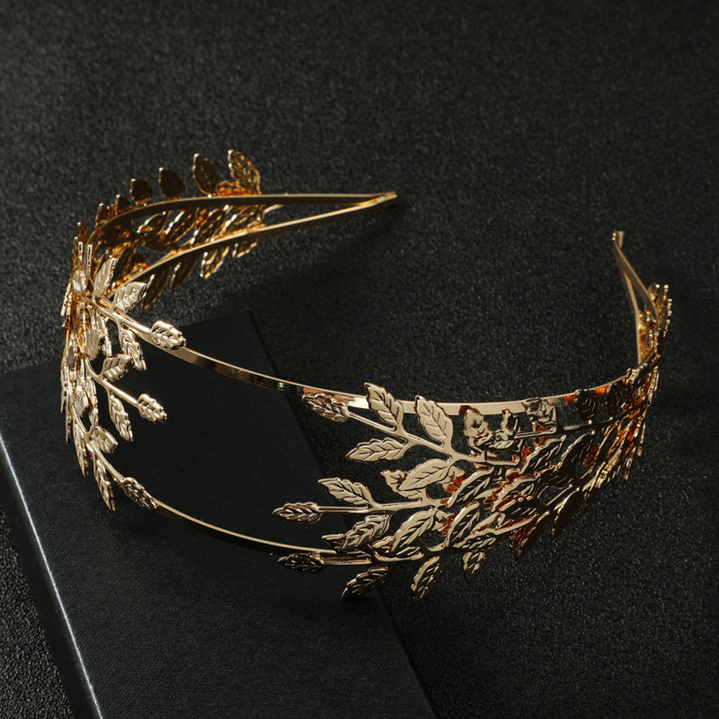 Gifty - Baroque Leaf Wide Headband - Gold variant
