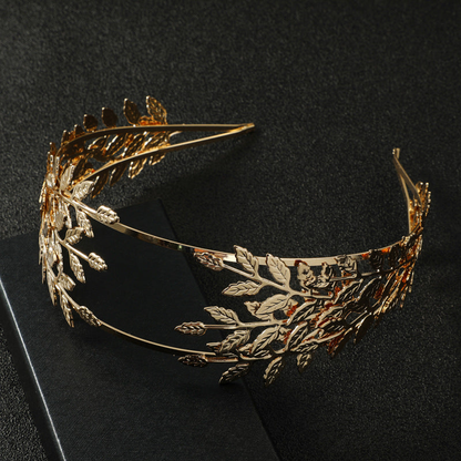 Gifty - Baroque Leaf Wide Headband - Gold variant