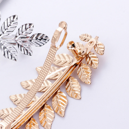Beau - Baroque Leaf Spring Barrette - Gold variant