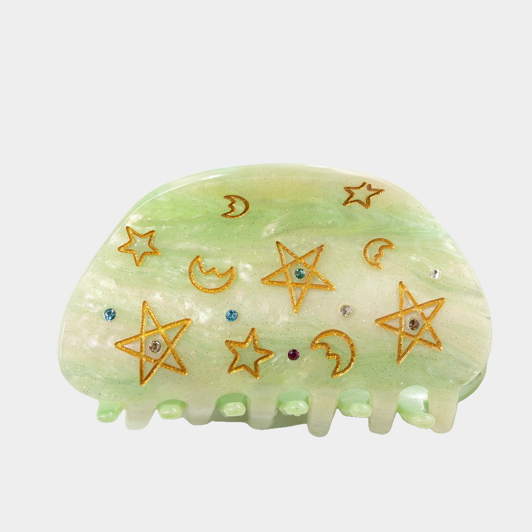 Mint Beau - Celestial Glitter Hair Claw on neutral background