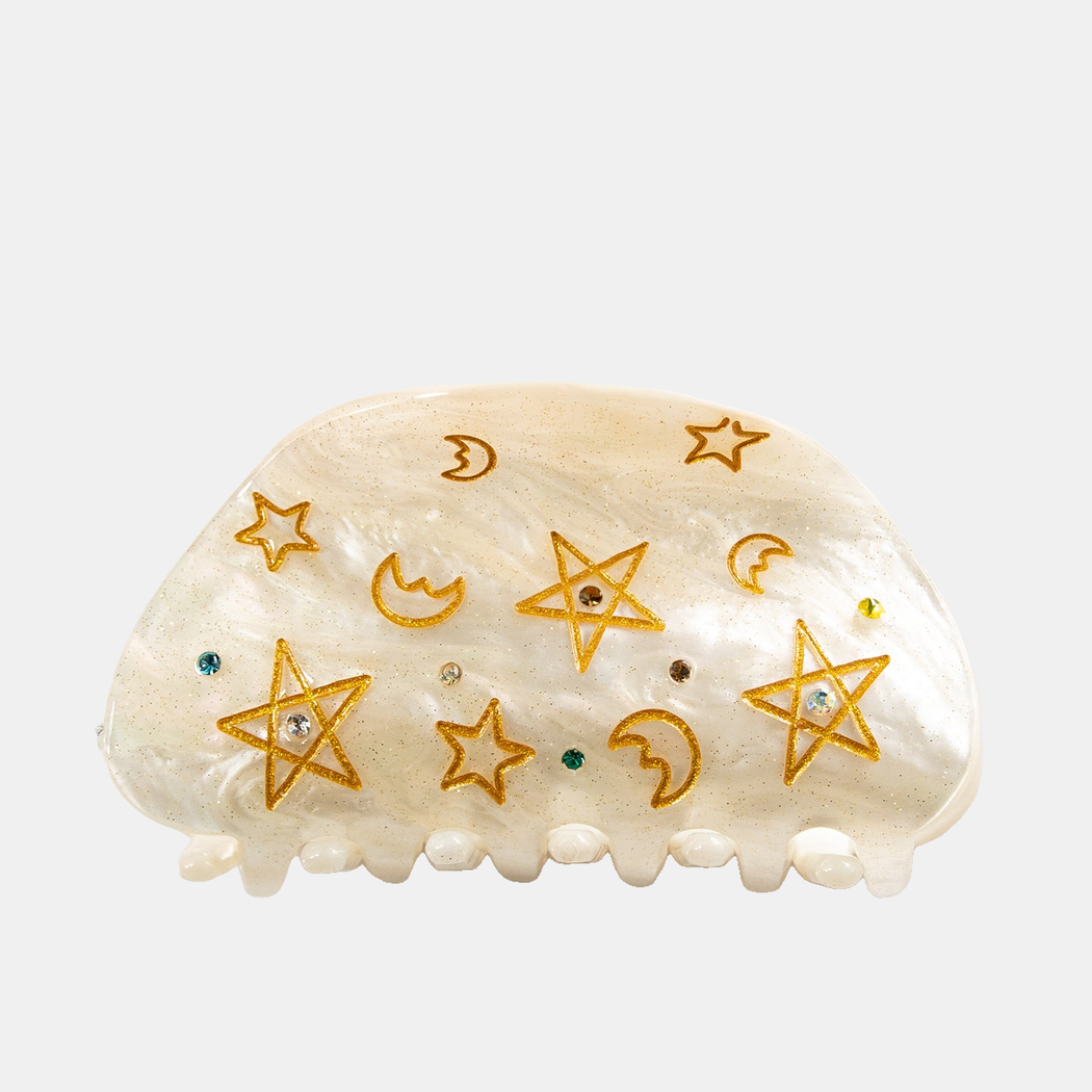 Ivory Beau - Celestial Glitter Hair Claw on neutral background