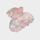 PinkGreen Beau - Floral Marbled Mini Hair Claw on neutral background