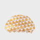 Yellow Beau - Checkered Semicircle Hair Claw on neutral background