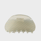 Iridescent Beau - Checkered Semicircle Hair Claw on neutral background