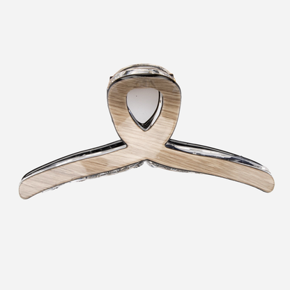 Gray Beau - Curved Loop Handle Hair Claw on neutral background