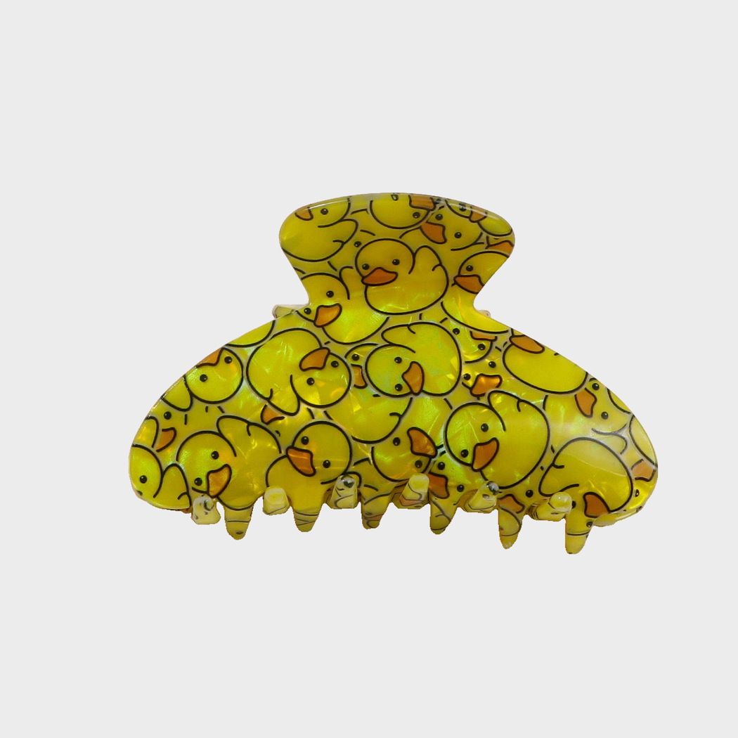 YellowDuck Beau - Yellow Duck Openwork Hair Claw on neutral background