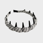 Black Gifty - Plaid Toothed Wide Headband on neutral background