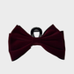 Burgundy Beau - Velvet Bow Oversized Hair Claw on neutral background