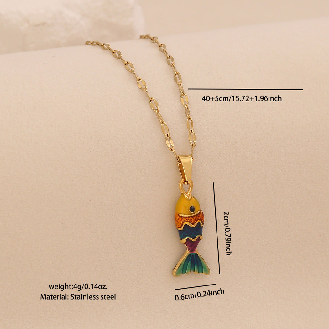 Nozari - Multicolor Fish Pendant Necklace