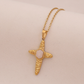Nozari - Ridged Cross Center Pendant Necklace