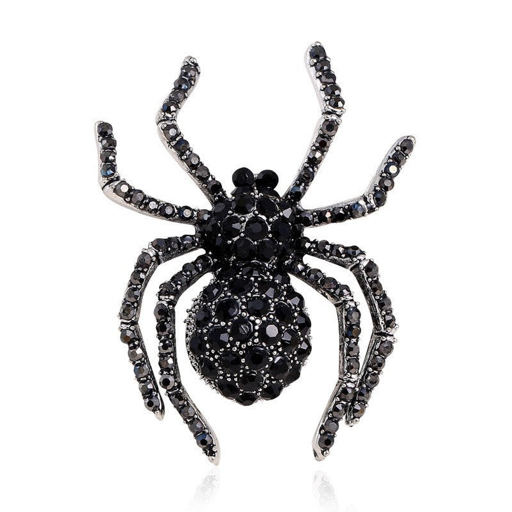 Brovia - Faceted Spider Accent Brooch