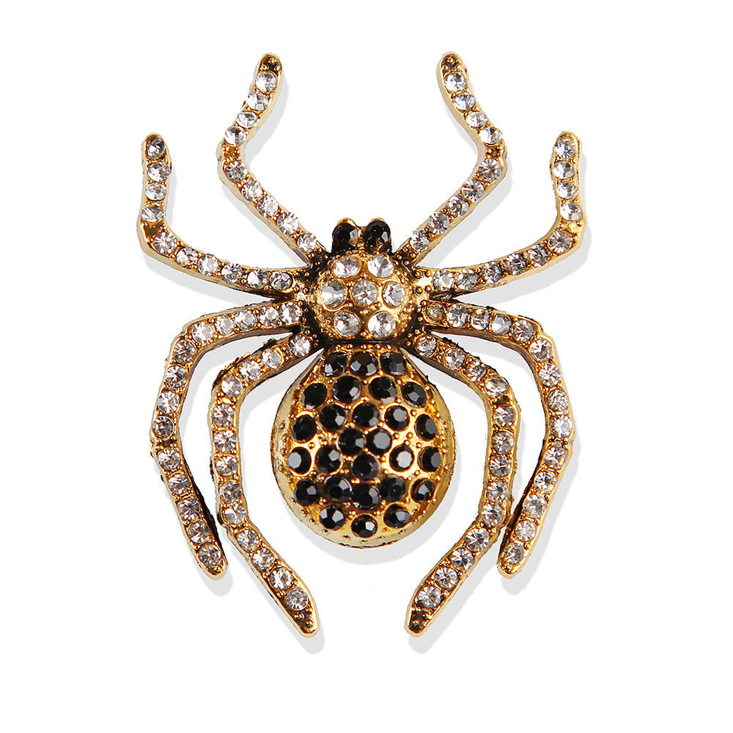 Brovia - Faceted Spider Accent Brooch