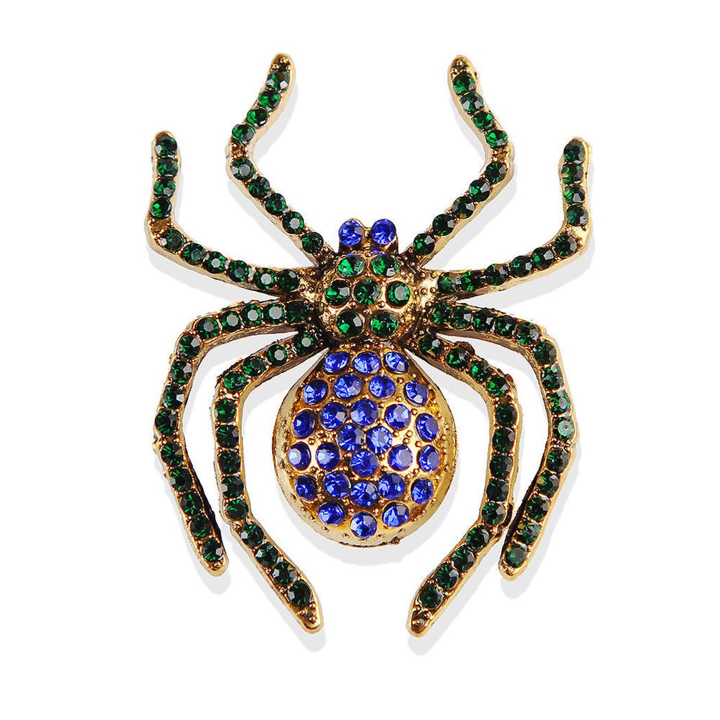 Brovia - Faceted Spider Accent Brooch
