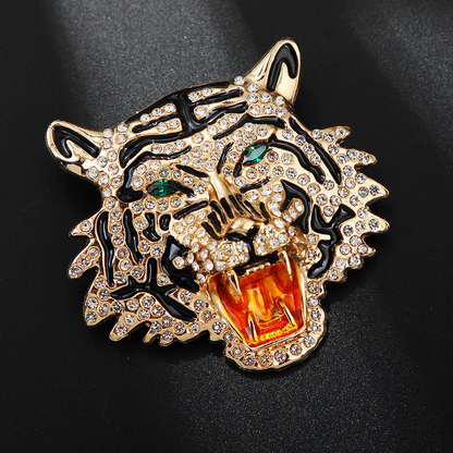 Brovia - Tiger Head Accent Brooch