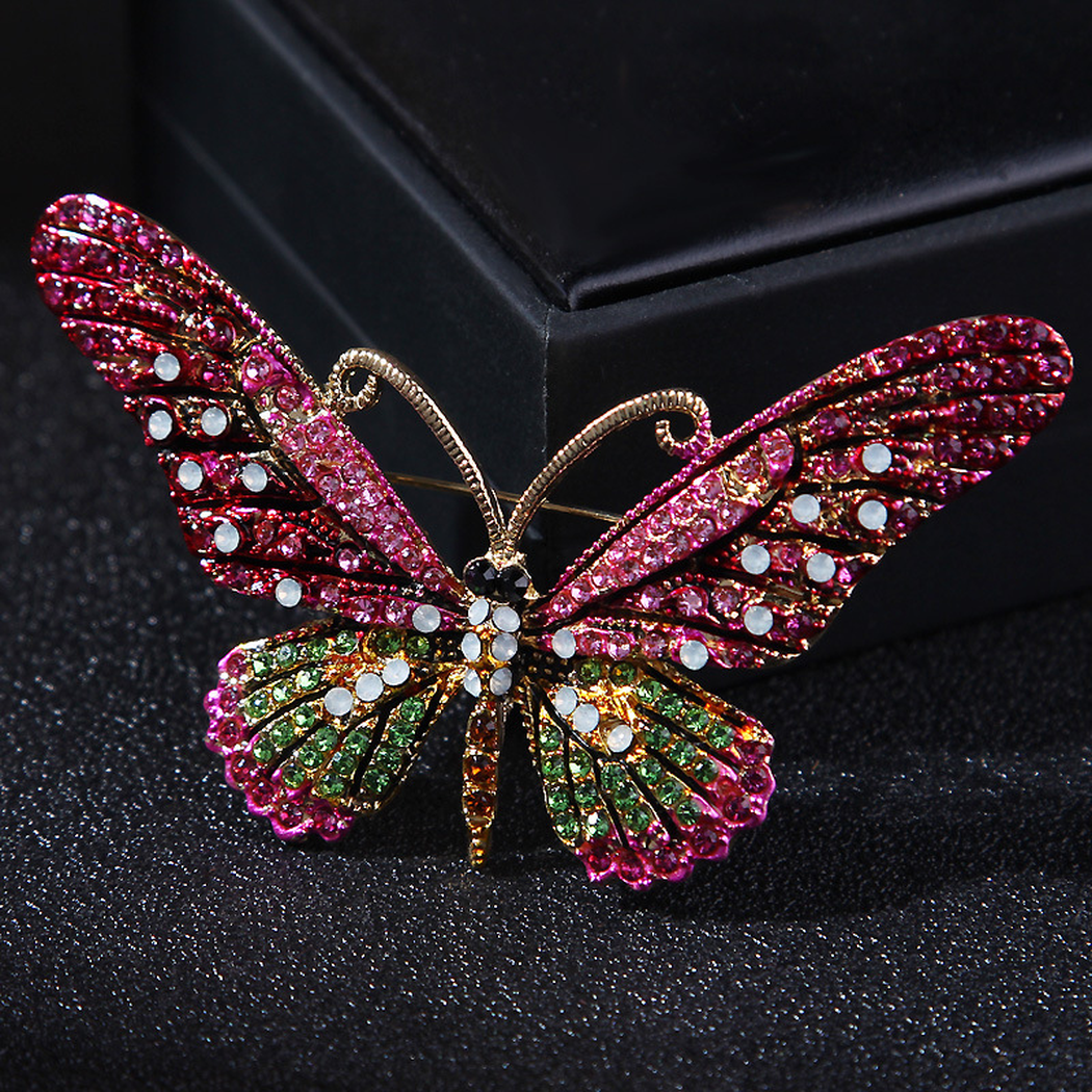 Brovia - Multicolor Butterfly Accent Brooch