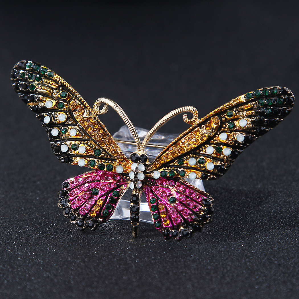 Brovia - Multicolor Butterfly Accent Brooch