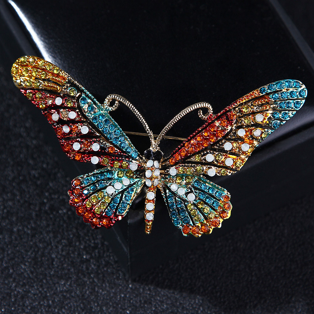 Brovia - Multicolor Butterfly Accent Brooch