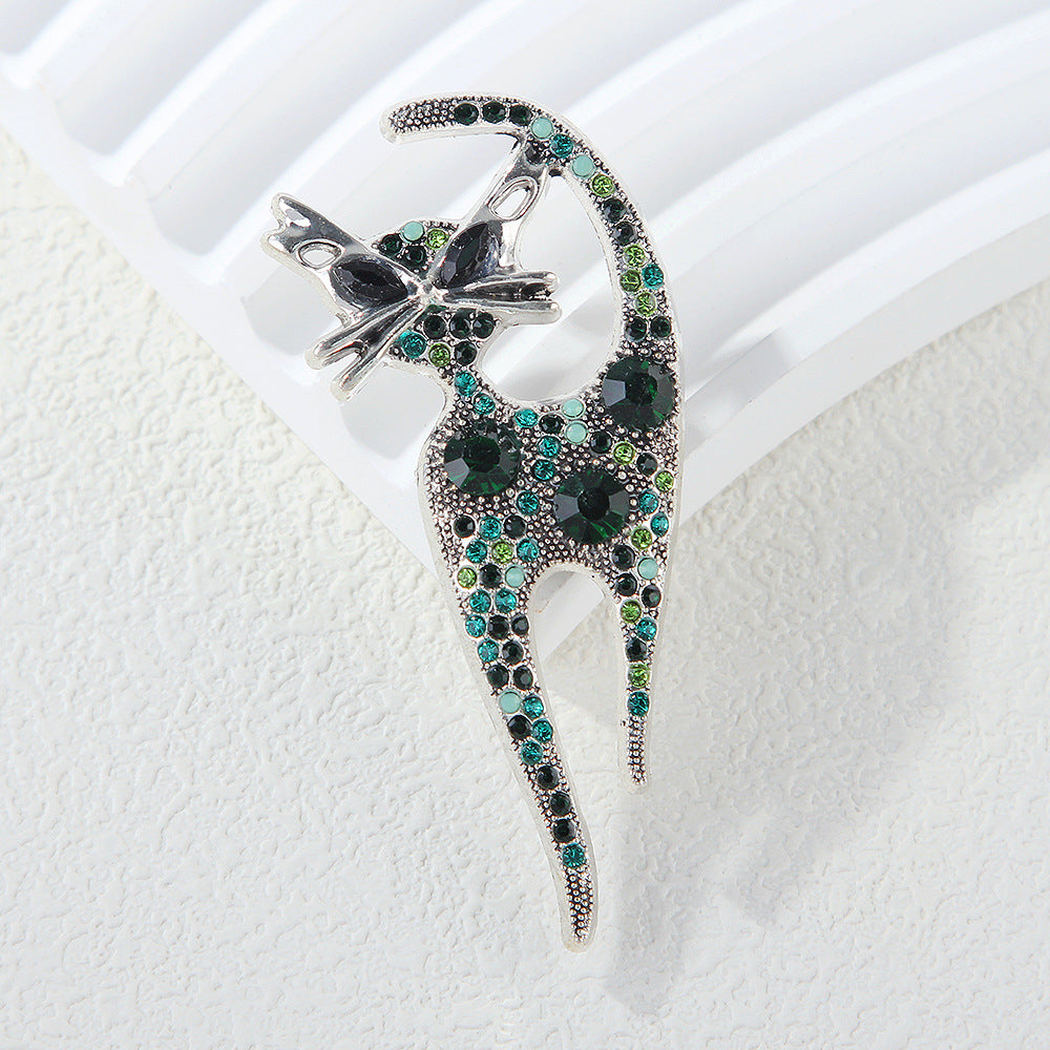 Brovia - Cat Silhouette Accent Brooch