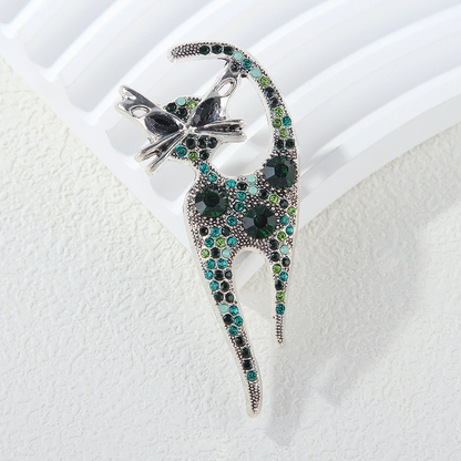 Brovia - Cat Silhouette Accent Brooch
