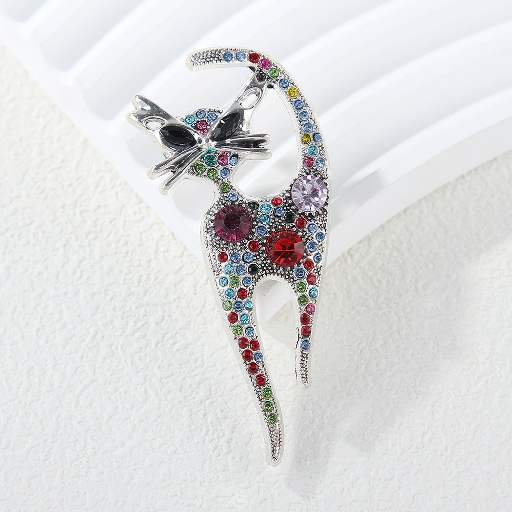 Brovia - Cat Silhouette Accent Brooch