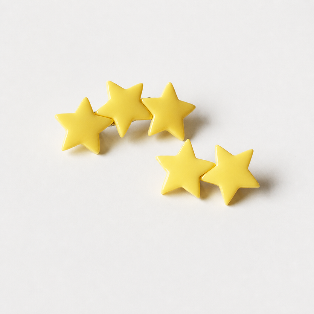 Yellow Star Barrette Set showing multiple available variants