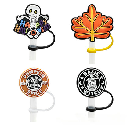 8pcs Halloween Straw Cover Set