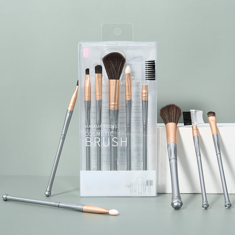 Silver Makeup Brush Set 5pcs