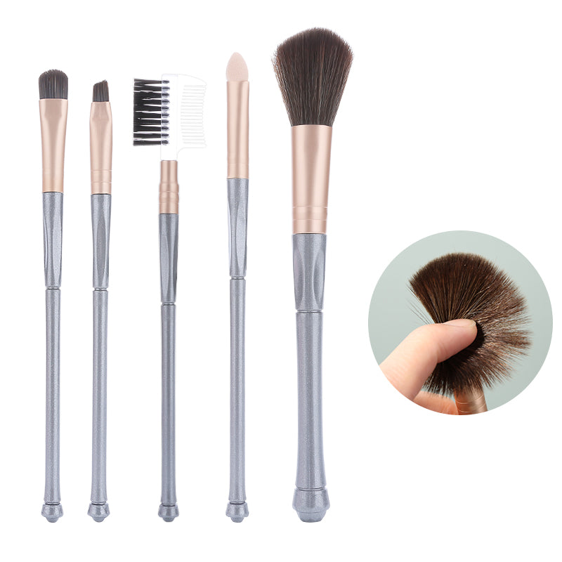 Silver Makeup Brush Set 5pcs