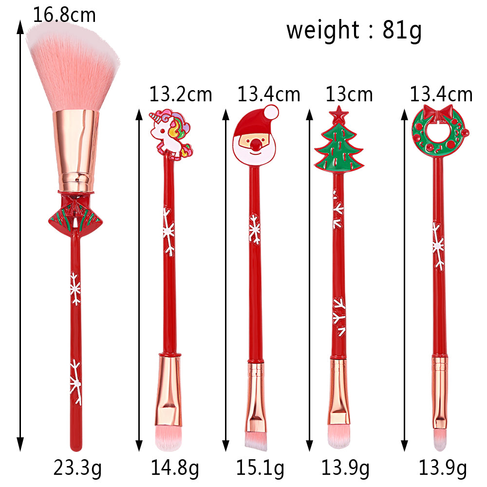 Smoosh- 5pcs Christmas Makeup Brushes