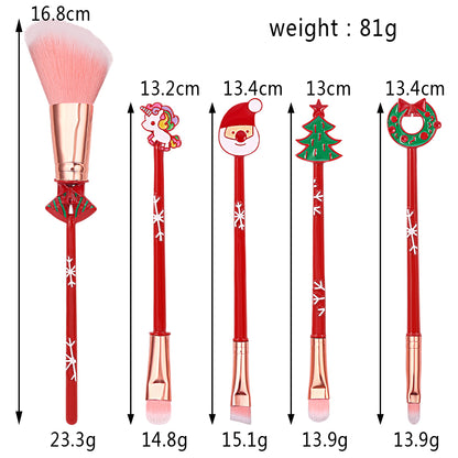 Smoosh- 5pcs Christmas Makeup Brushes