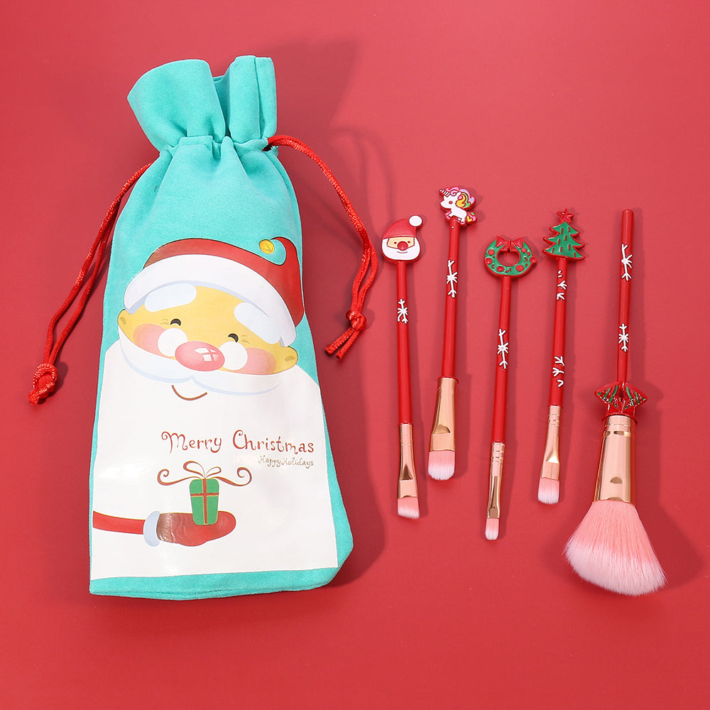 Smoosh- 5pcs Christmas Makeup Brushes