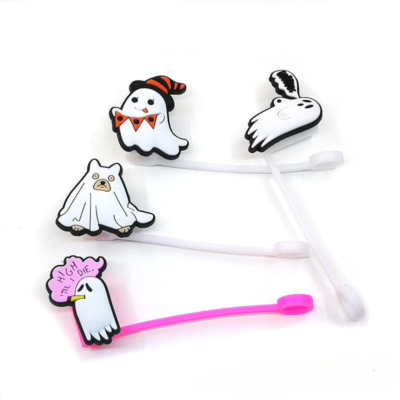 8pcs Halloween Straw Cover Set